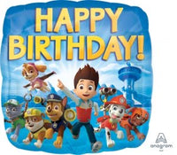 18 in foil balloon paw patrol happy birthday