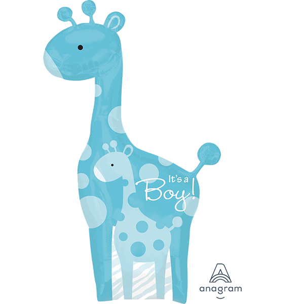 Baby Boy Giraffe Foil Balloon.  42”