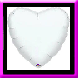 18” white heart foil balloon