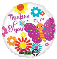 Anagram Round Foil Balloons- Thinking of You Butterfly