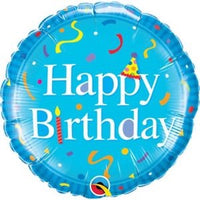 Happy Birthday Blue 18" Foil Balloon