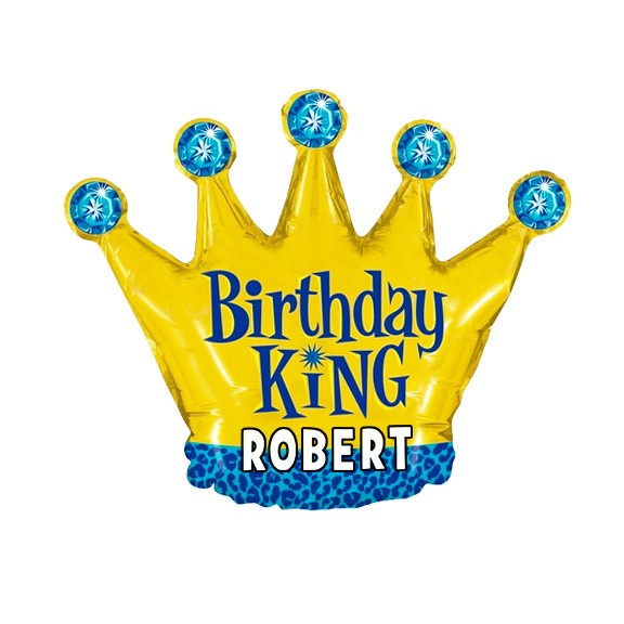 30" Birthday King Crown SuperShape Balloon