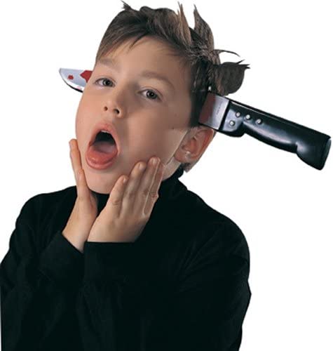 Knife Through Head Prop Halloween Costume Accessory