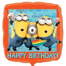 Anagram Square Foil Balloon- 18” Happy Birthday Minion Despicable Me
