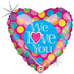 Betallic Balloons WE LOVE YOU HOLOGRAPHIC 18" HEART SHAPE BALLOON