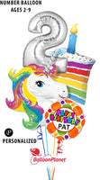 32" Pastel Rainbow Unicorn Foil Balloon