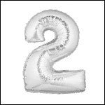 Number Balloons - Silver 34"