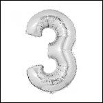 Number Balloons - Silver 34"