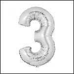 Number Balloons - Silver 34"
