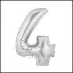 Number Balloons - Silver 34"