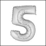Number Balloons - Silver 34"