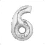 Number Balloons - Silver 34"