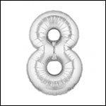 Number Balloons - Silver 34"