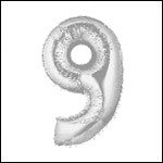 Number Balloons - Silver 34"