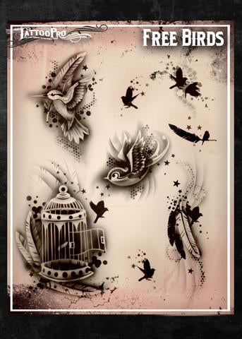 Wiser's Free Birds Tattoo Pro Stencil