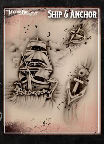 Wiser's Ship & Anchor Tattoo Pro Stencil