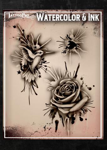 Wiser's Watercolor & Ink Splat Tattoo Pro Stencil