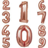 Rose Gold Foil Number Balloons 34"