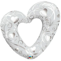Large open heart foil balloon