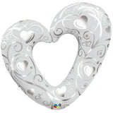Large open heart foil balloon