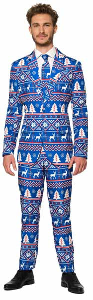 Suitmeister Christmas Suit - blue - Men's Blue Nordic