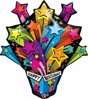 SHOOTING STARS BIRTHDAY PRESENT 35" SuperShape BALLOON