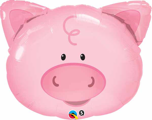 Qualatex 30” Pig Head SuperShape Foil Balloon