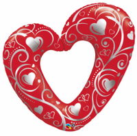 Large open heart foil balloon
