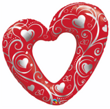 Large open heart foil balloon