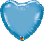 DARK BLUE HEART 18" MYLAR CHROME BLUE FOIL BALLOON