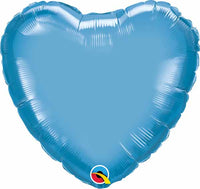 DARK BLUE HEART 18" MYLAR CHROME BLUE FOIL BALLOON