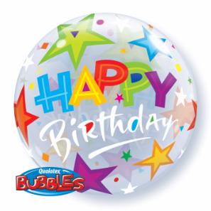 22" Birthday Brilliant Stars Bubble Balloon