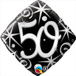 Qualatex Foil Balloon- 50 ELEGANT SPARKLE & SWIRLS 18" DIAMOND