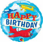 Qualatex 18" Happy Birthday  AIRPLANES Balloon