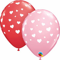 Hearts Around Latex Balloons 11"