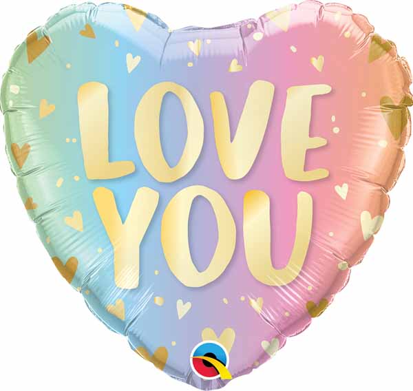 Pioneer Balloon Co LOVE YOU OMBRE & HEARTS 18" HEART